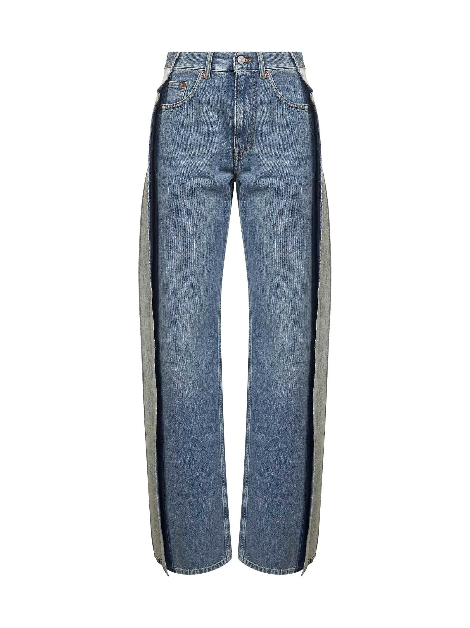 Blue Cotton Denim Straight Leg Jeans sold by Lord & Taylor