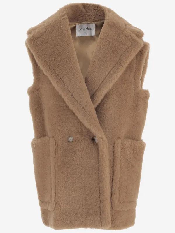 Camel and Silk Teddy Vest sold by Lord & Taylor