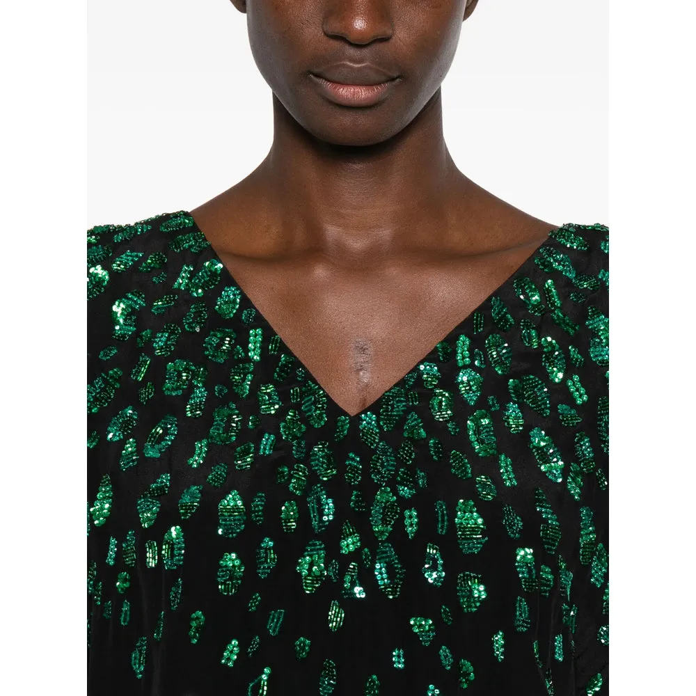 Black Sequin V-Neck Dress sold by Lord & Taylor product image thumbnail 4