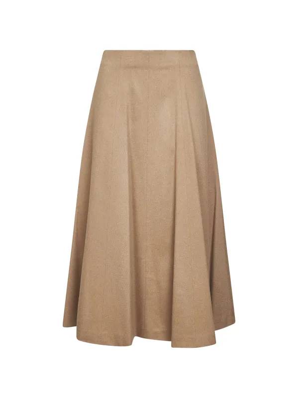 Camel Zibeline Midi Skirt made by MaxMara