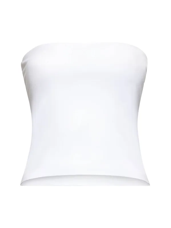 White Jersey Bandeau Top sold by Lord & Taylor