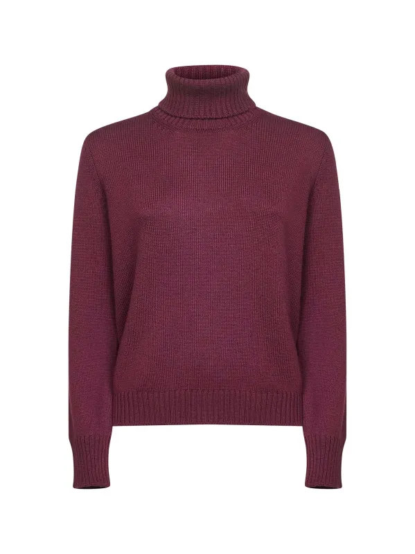 Burgundy Virgin Wool Turtleneck sold by Lord & Taylor