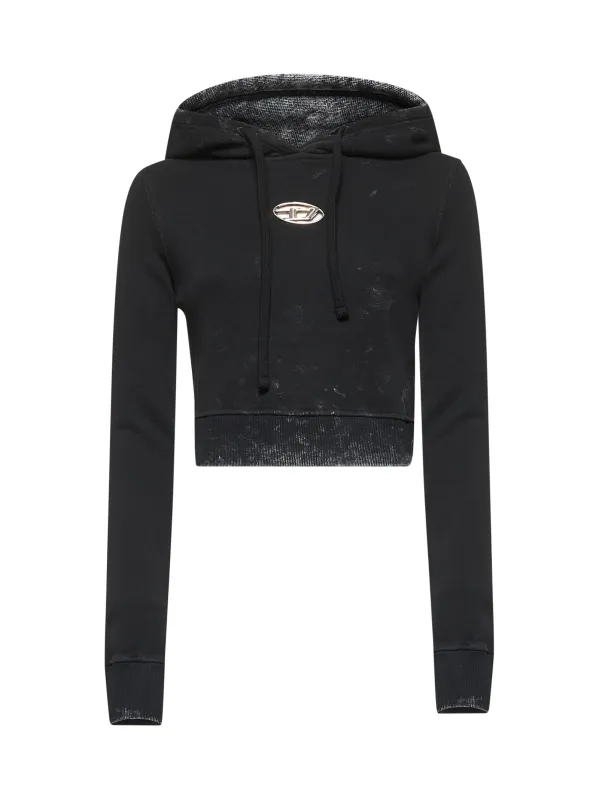 Black Slim Cropped Hoodie sold by Lord & Taylor