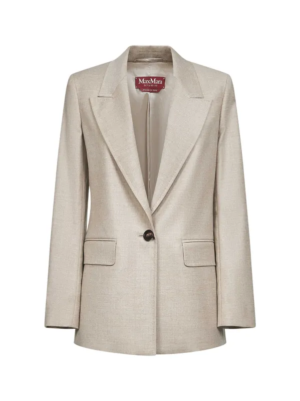 Beige Stretch Wool-Flannel Blazer sold by Lord & Taylor