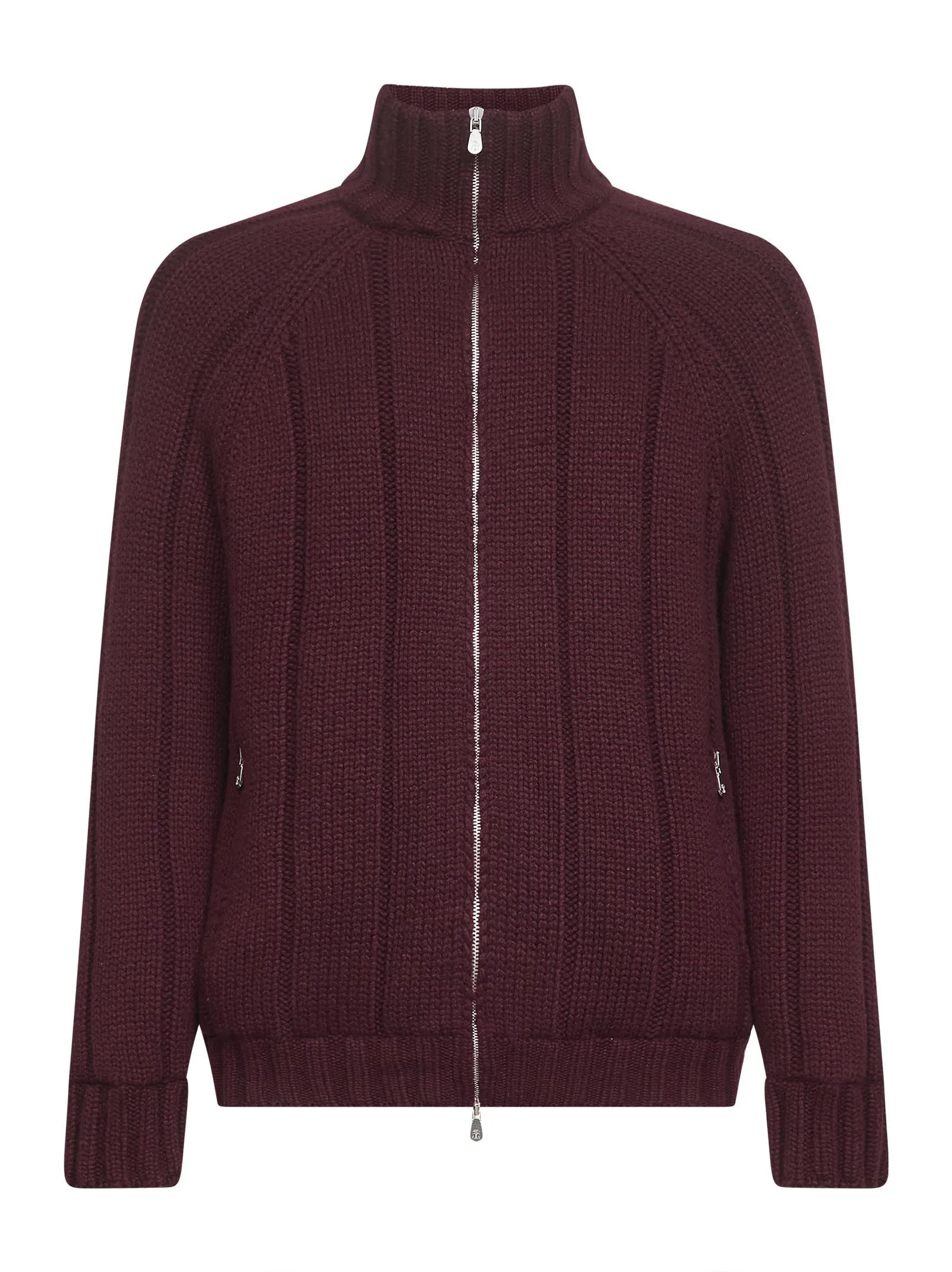 Bordeaux Wide-Rib Cashmere Zip-Up Cardigan sold by Lord & Taylor