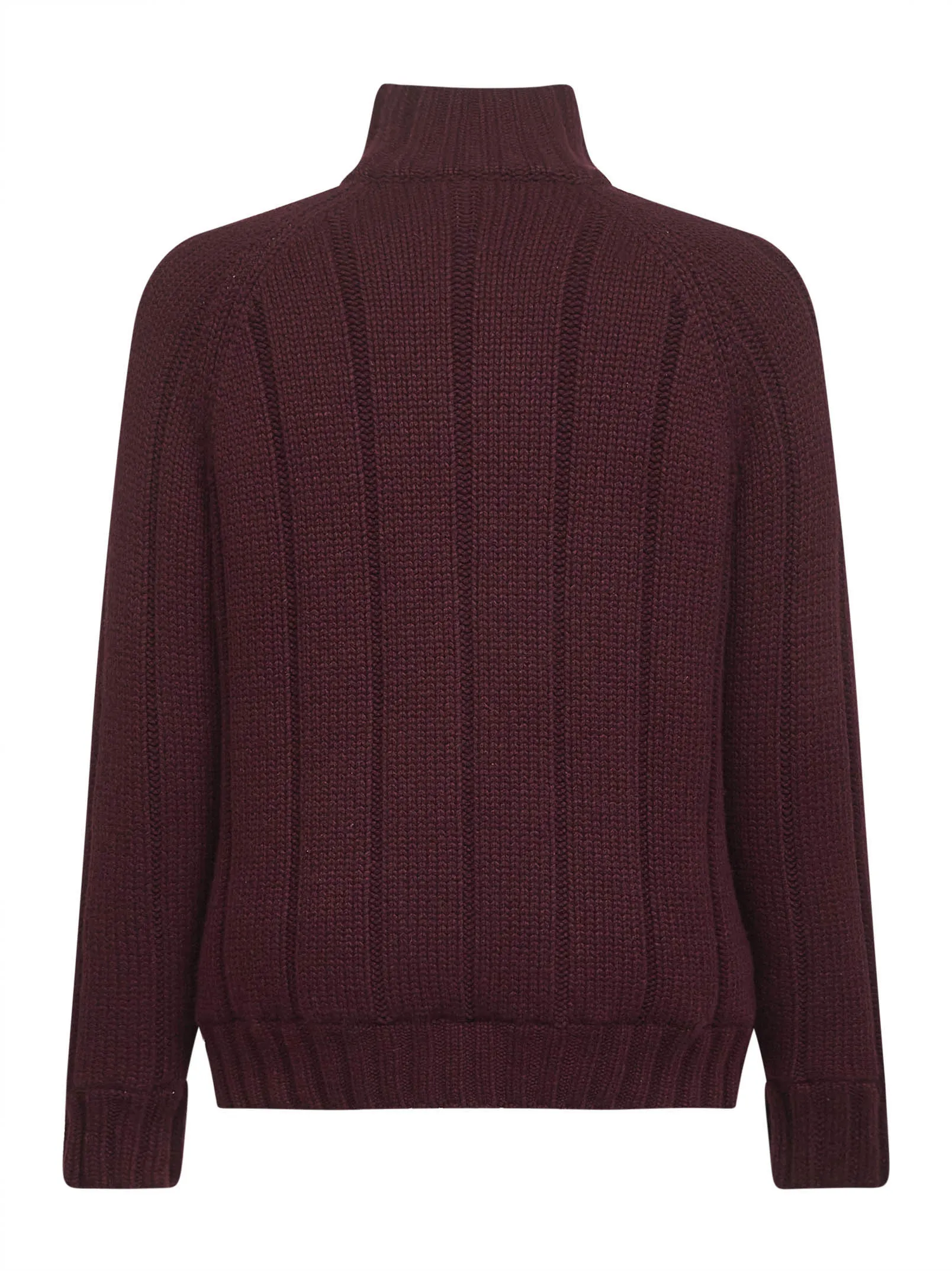 Bordeaux Wide-Rib Cashmere Zip-Up Cardigan sold by Lord & Taylor product image thumbnail 2