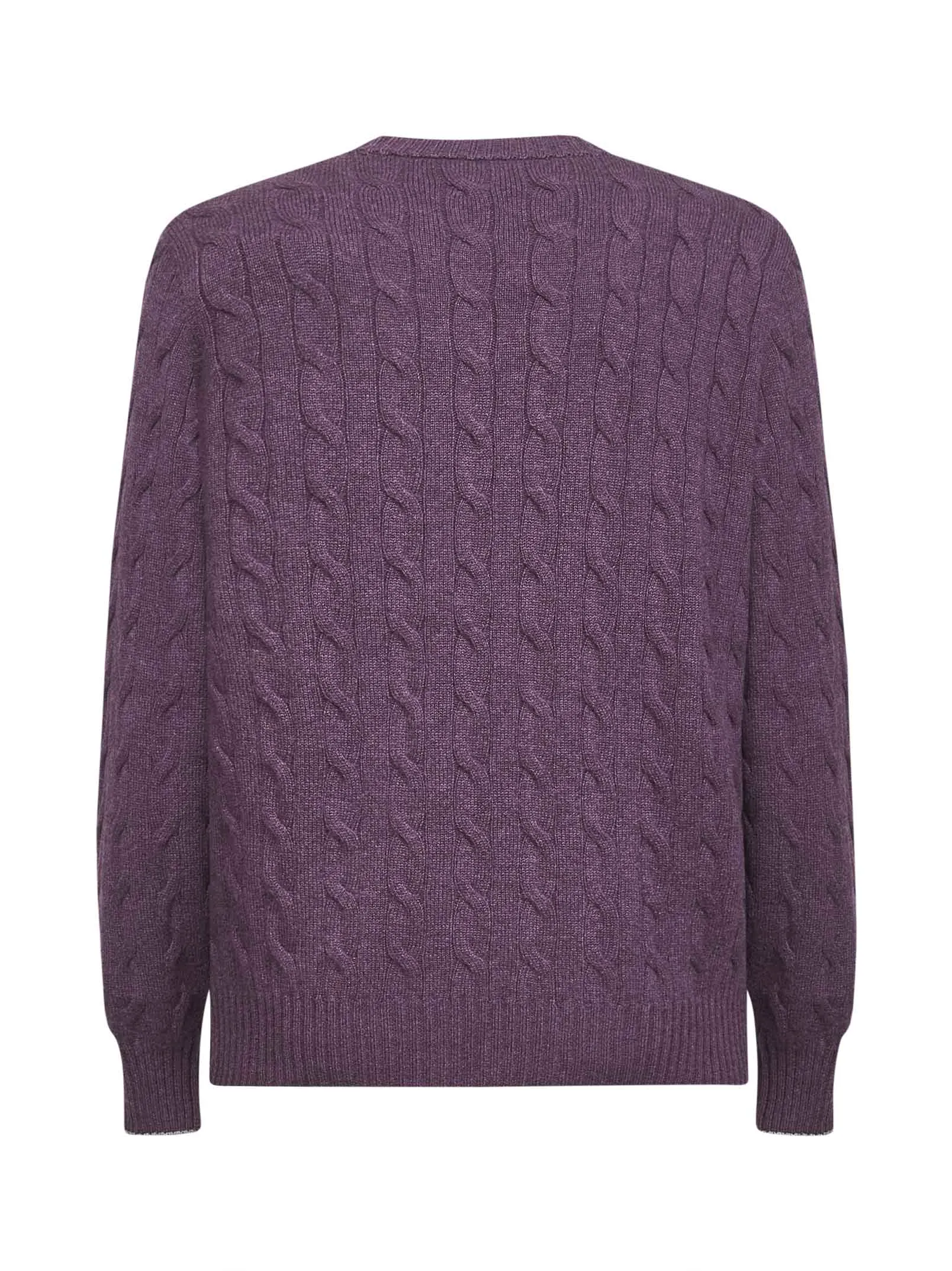 Purple Cashmere Cable-Knit Crewneck sold by Lord & Taylor product image thumbnail 2