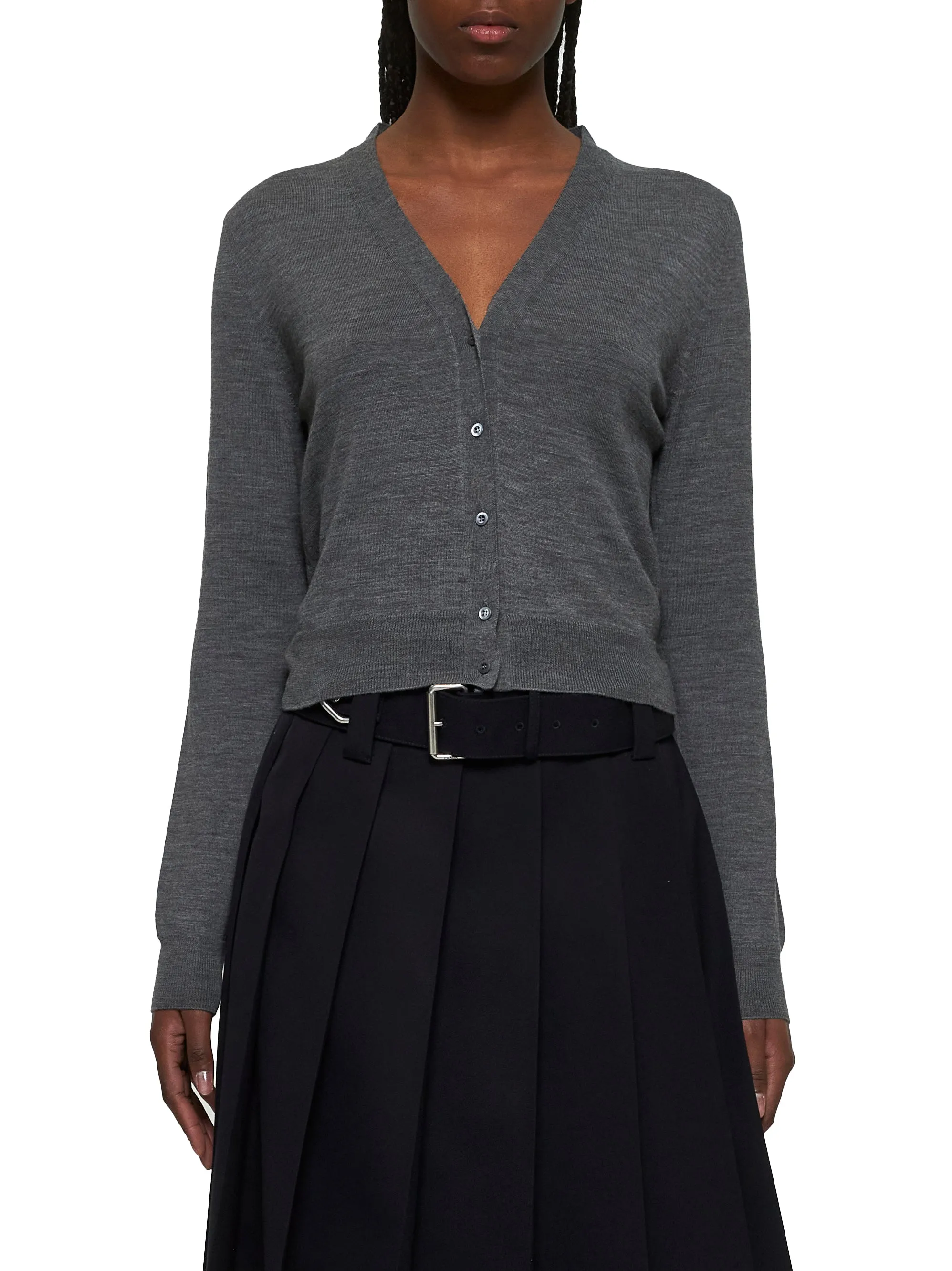 Anthracite Virgin Wool Cardigan sold by Lord & Taylor product image thumbnail 3