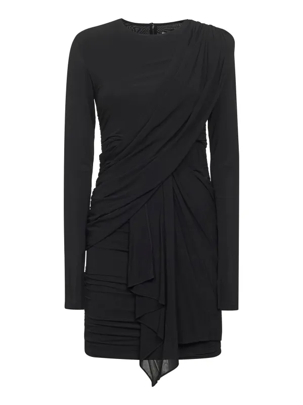 Black Draped Jersey Mini Dress sold by Lord & Taylor