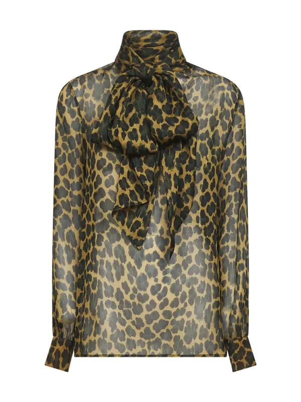 Leopard Print Silk Muslin Blouse sold by Lord & Taylor