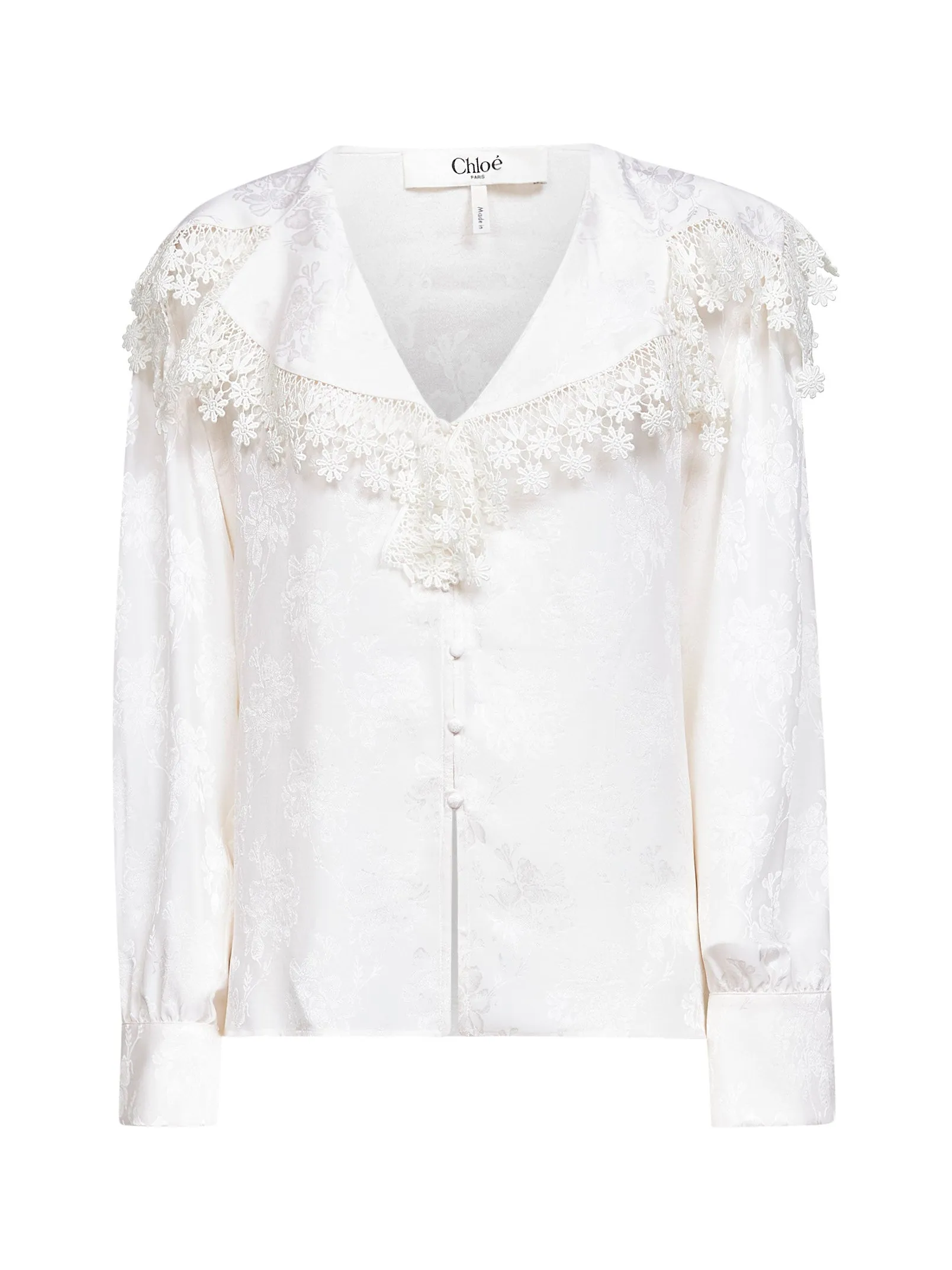 Ivory Silk Jacquard Lace Blouse sold by Lord & Taylor