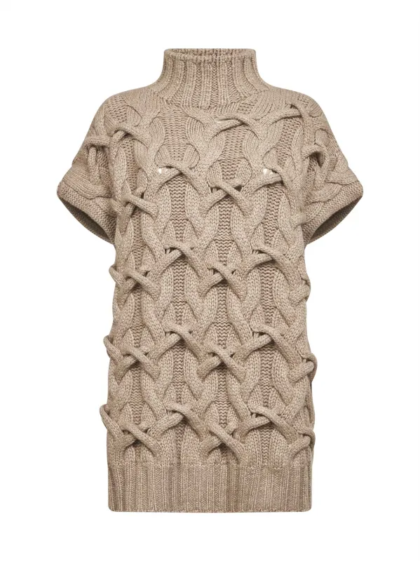 Cashmere Crisscross Cable Sweater made by Brunello Cucinelli
