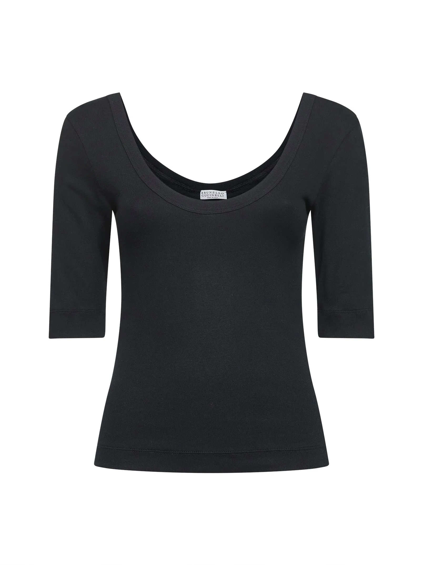Black Ribbed Monili T-Shirt sold by Lord & Taylor