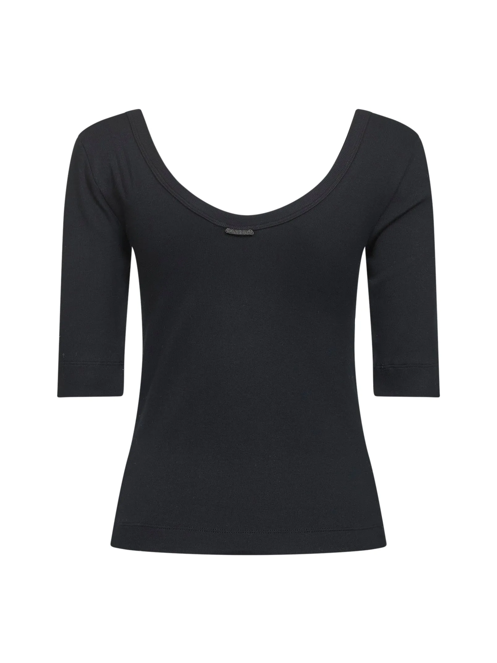Black Ribbed Monili T-Shirt sold by Lord & Taylor product image thumbnail 2