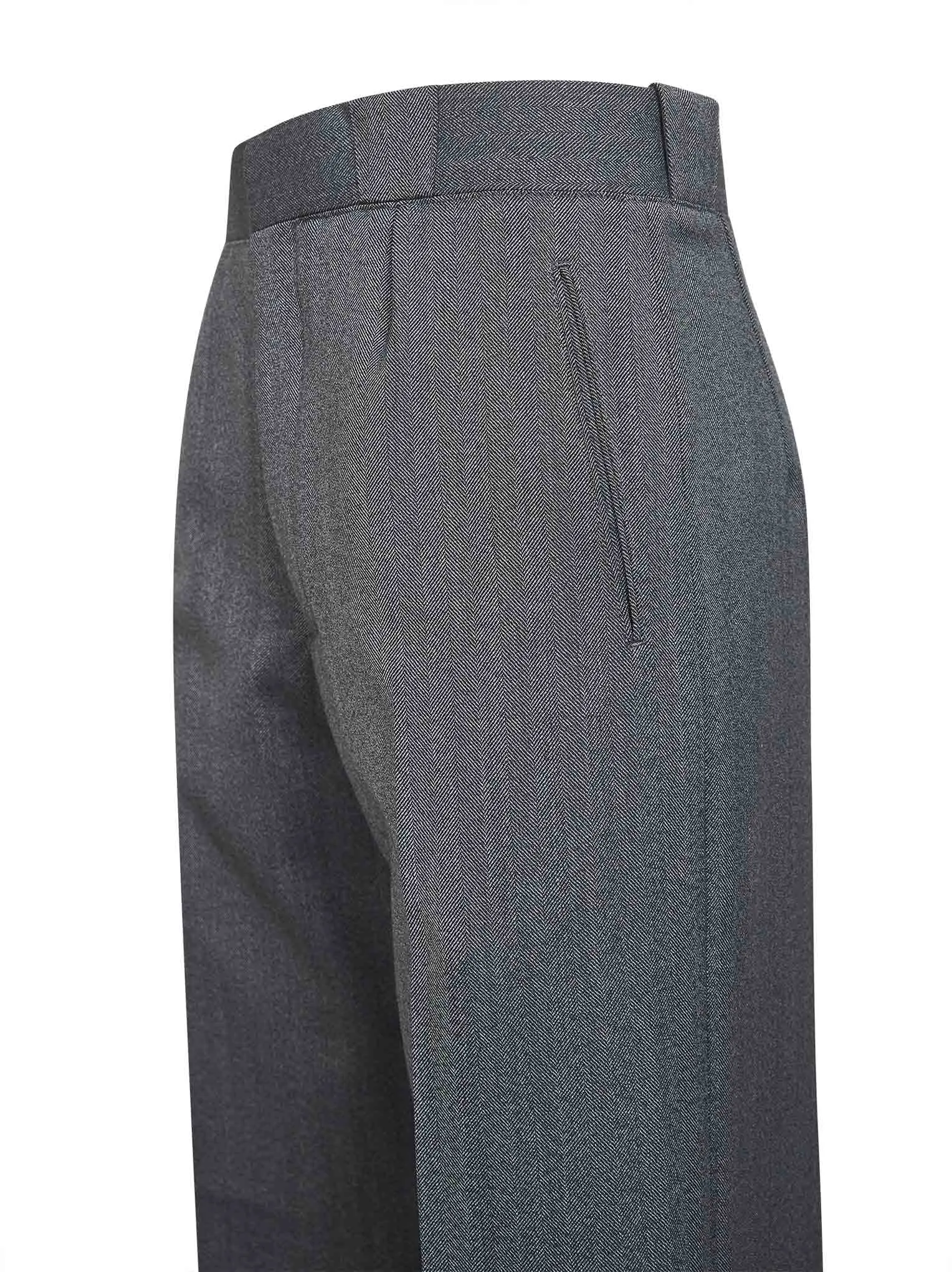 Grey Herringbone Wool-Blend Trousers sold by Lord & Taylor product image thumbnail 3