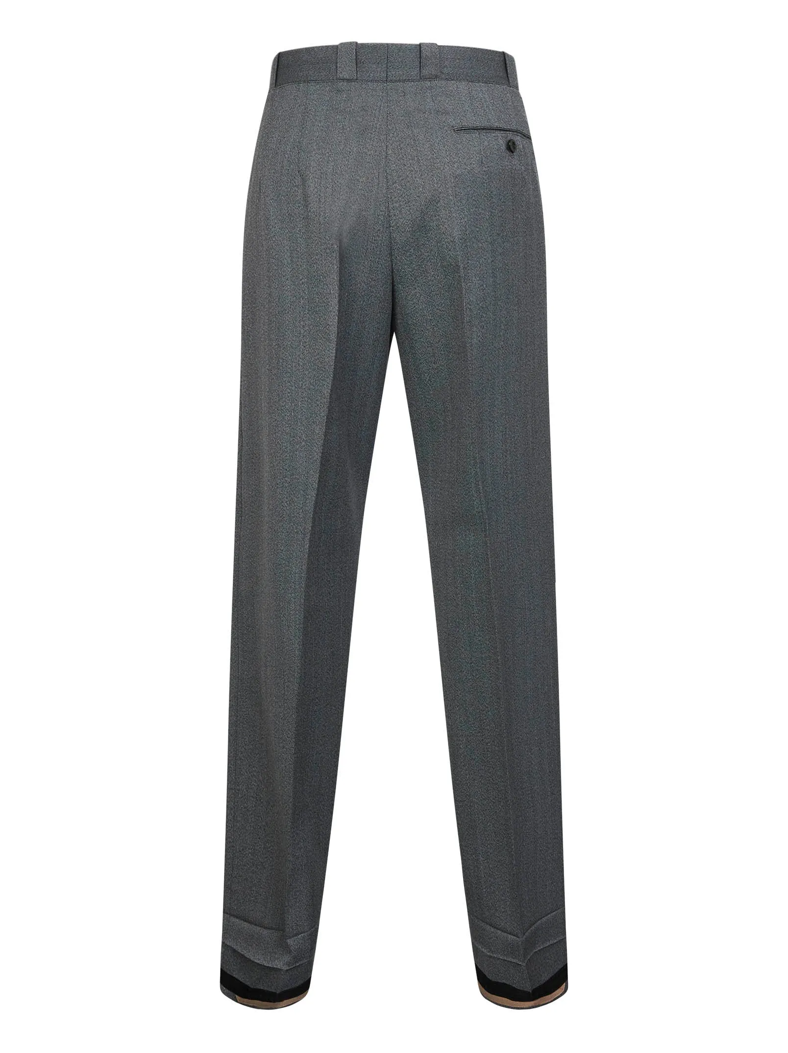 Grey Herringbone Wool-Blend Trousers sold by Lord & Taylor product image thumbnail 2