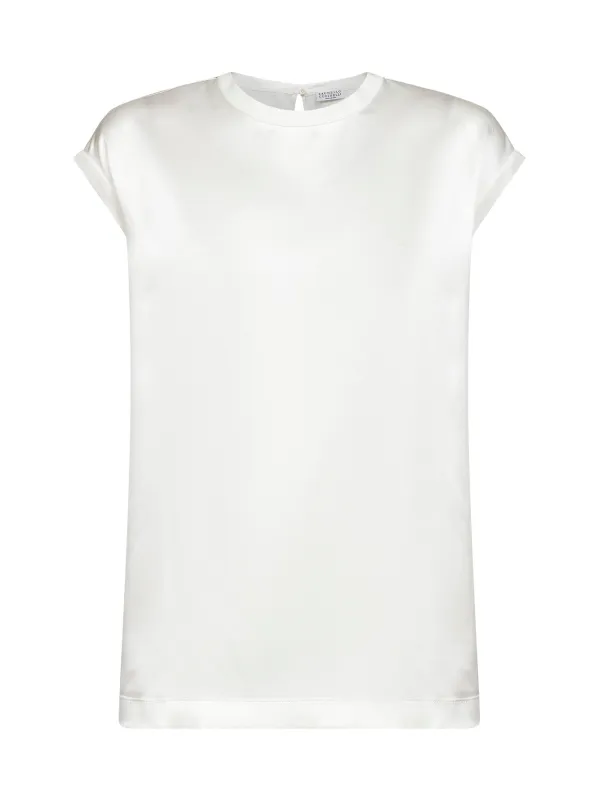 Stretch Silk Satin Monili Top sold by Lord & Taylor