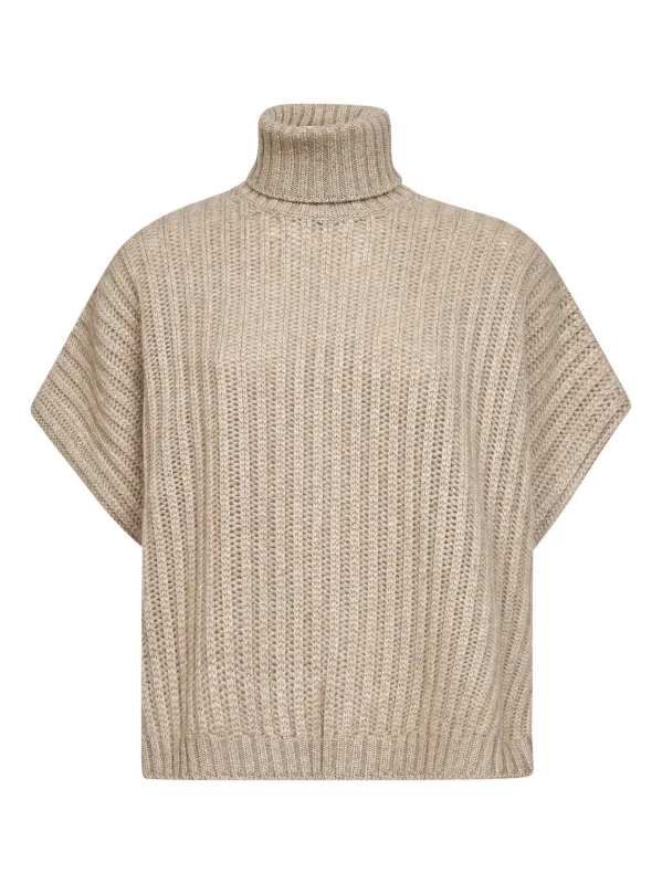 Beige Openwork Cashmere Turtleneck sold by Lord & Taylor