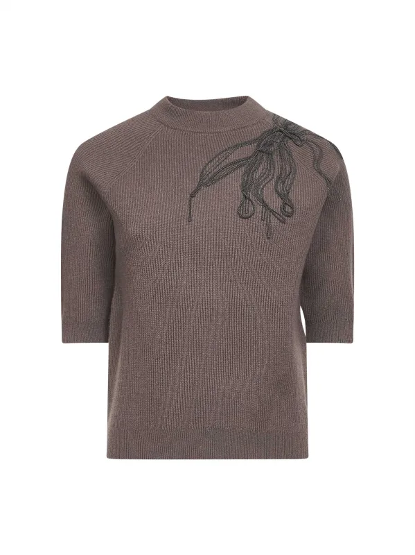 Shiny Flower Cashmere Sweater sold by Lord & Taylor