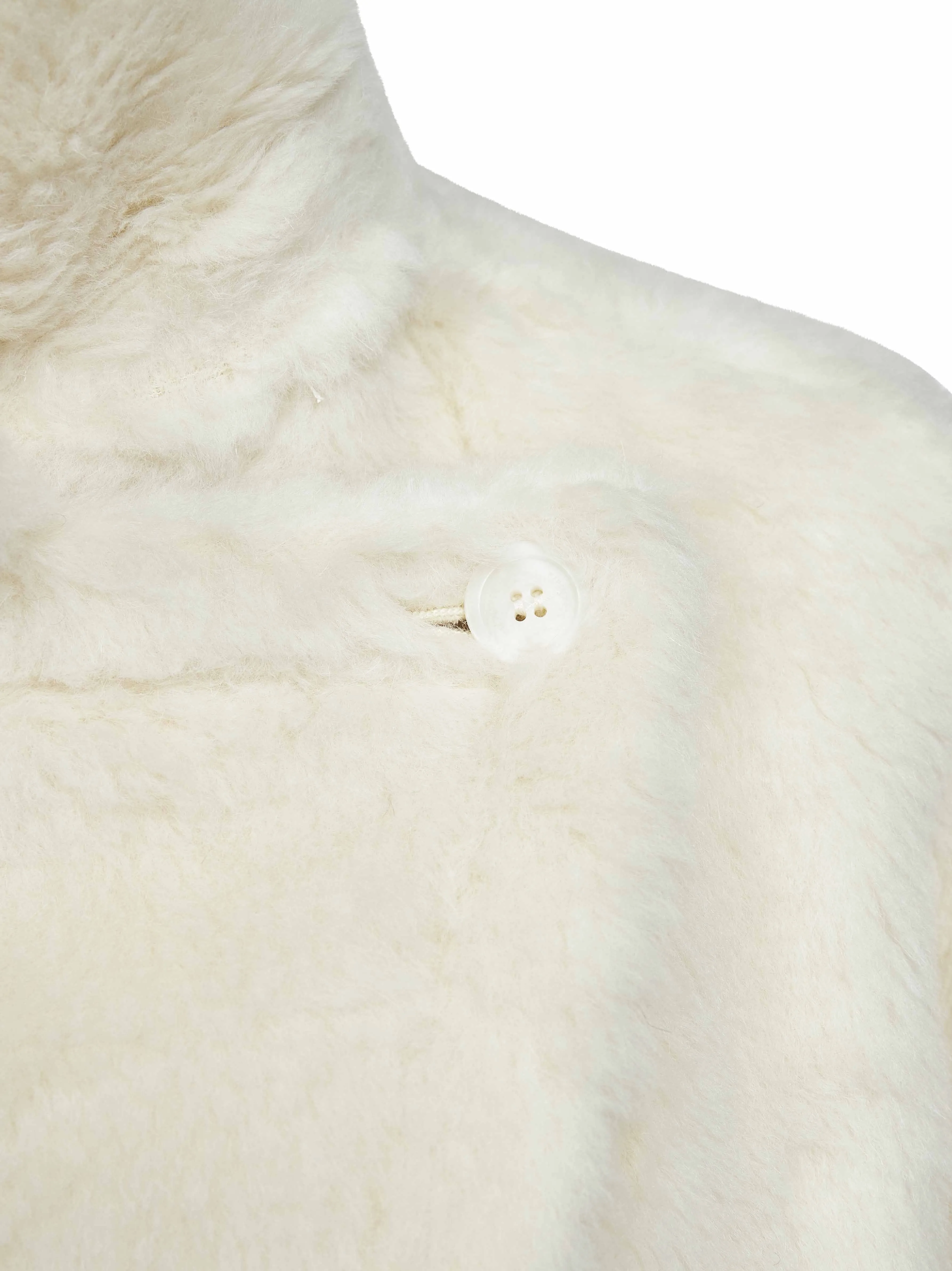 White Teddy Alpaca Wool Cape sold by Lord & Taylor product image thumbnail 3