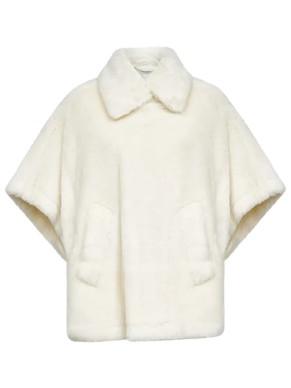 White Teddy Alpaca Wool Cape sold by Lord & Taylor