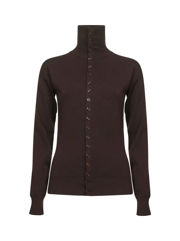 Bordeaux Mercerized Wool Cardigan sold by Lord & Taylor