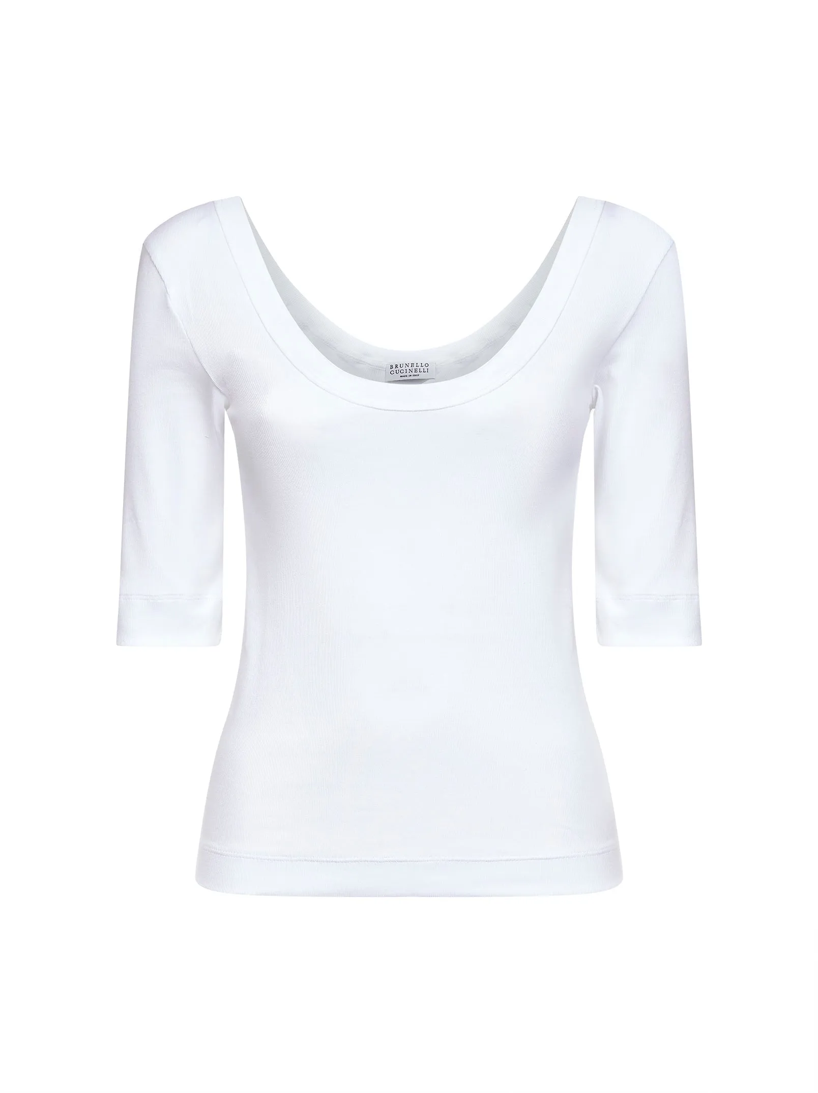 White Ribbed Stretch Monili T-Shirt sold by Lord & Taylor