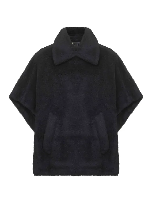 Black Teddy Alpaca-Wool Cape sold by Lord & Taylor