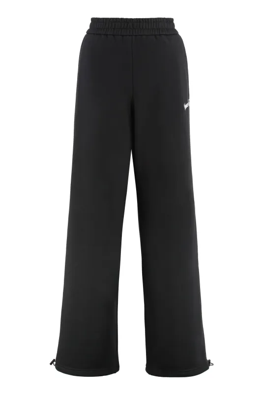 Black Cotton Track Pants made by Versace