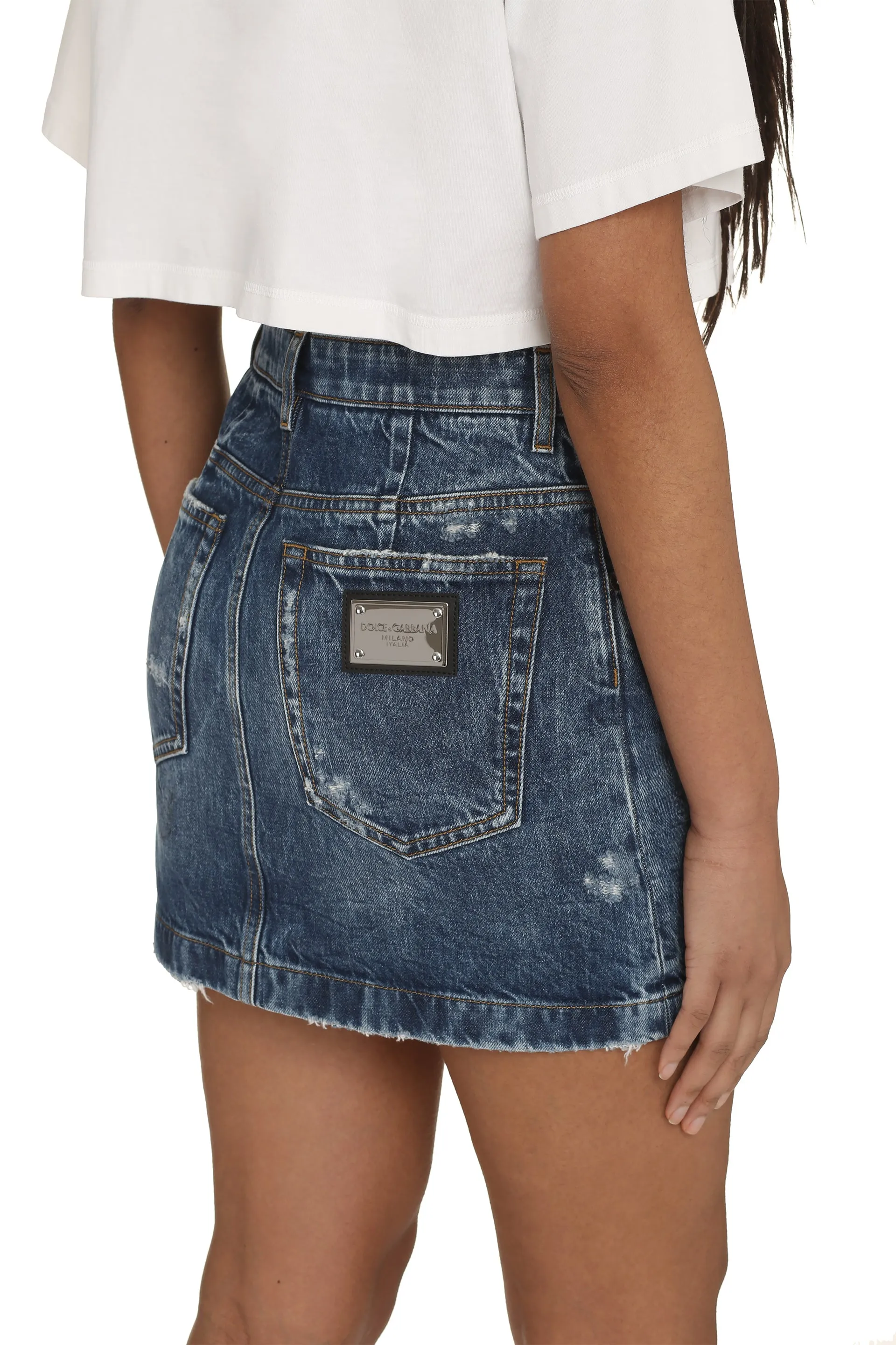 Distressed Denim Mini Skirt sold by Lord & Taylor product image thumbnail 5