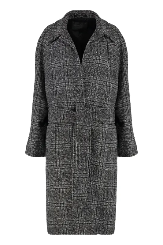 Wool Long Coat with Check Motif sold by Lord & Taylor