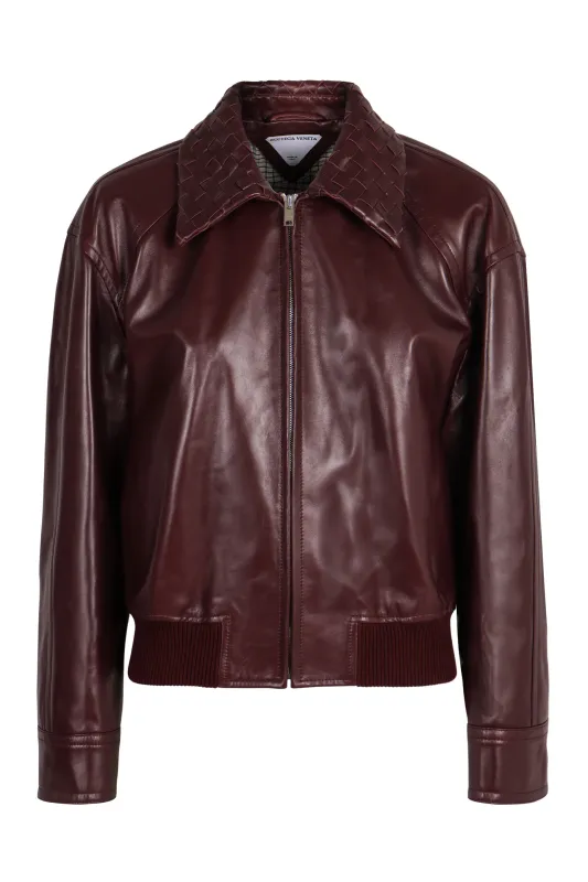 Burgundy Leather Jacket sold by Lord & Taylor
