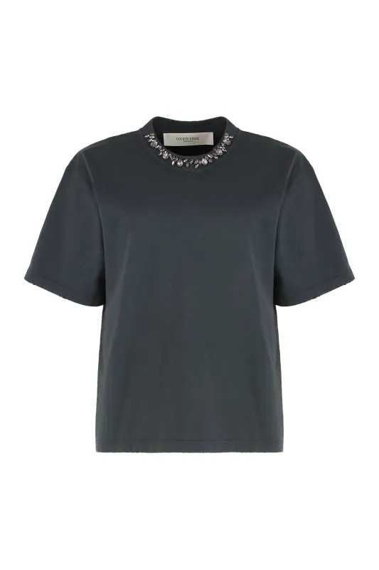 Round Neck Cotton T-Shirt made by Golden Goose