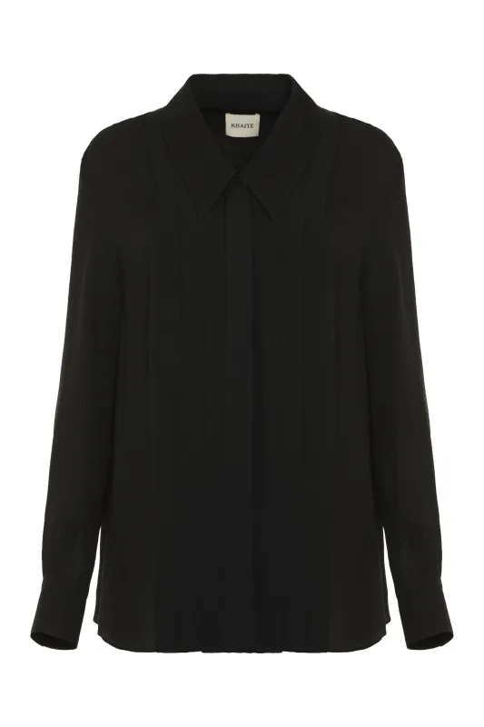 Dorian Pleated Silk Shirt sold by Lord & Taylor