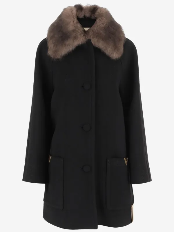 Wool Coat with Fur Collar sold by Lord & Taylor