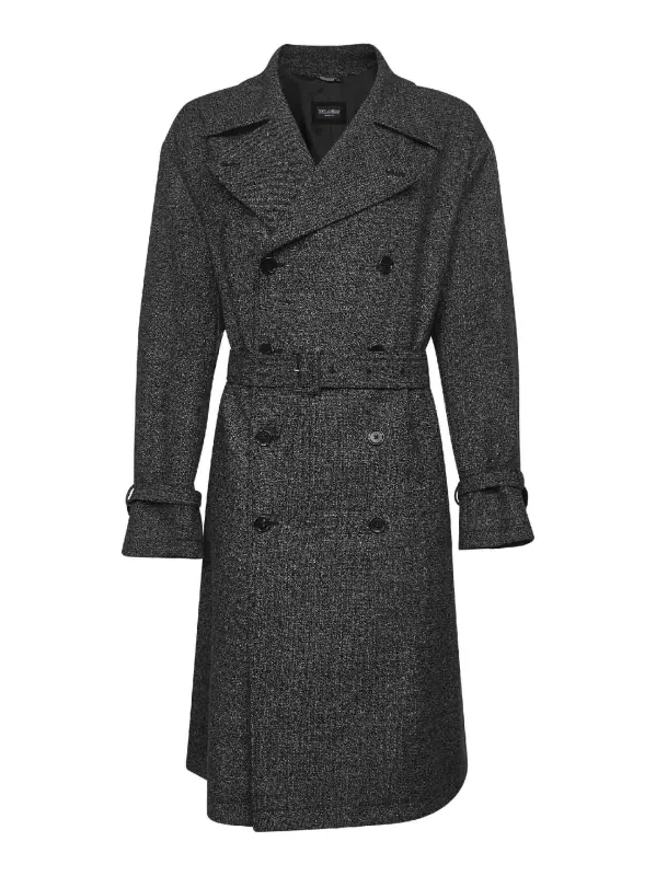 Gray Wool Double-Breasted Trench Coat sold by Lord & Taylor