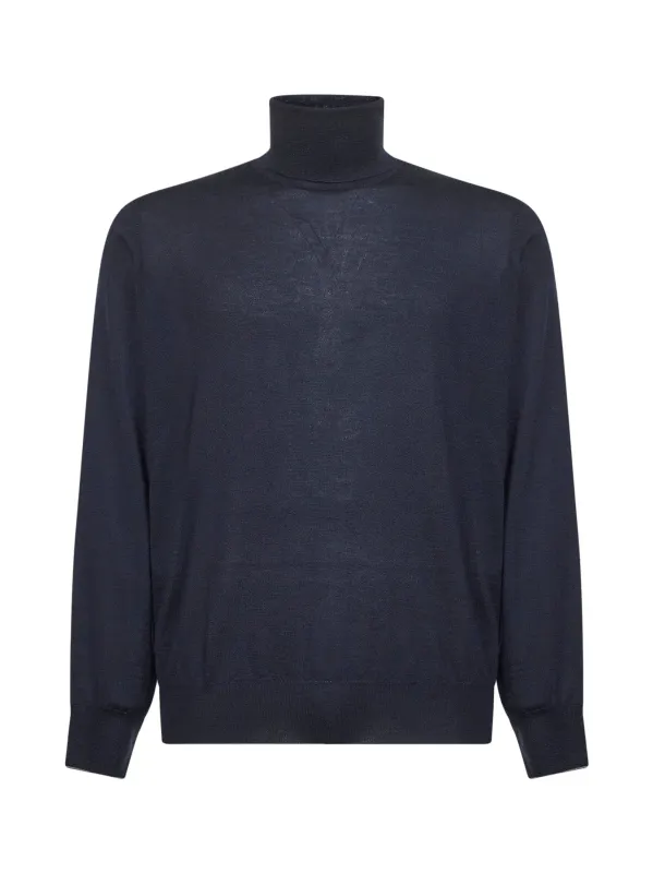 Blue Cashmere-Silk Turtleneck Sweater sold by Lord & Taylor