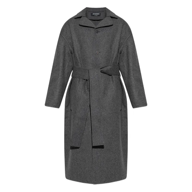 Grey Belted Notch Lapel Coat sold by Lord & Taylor