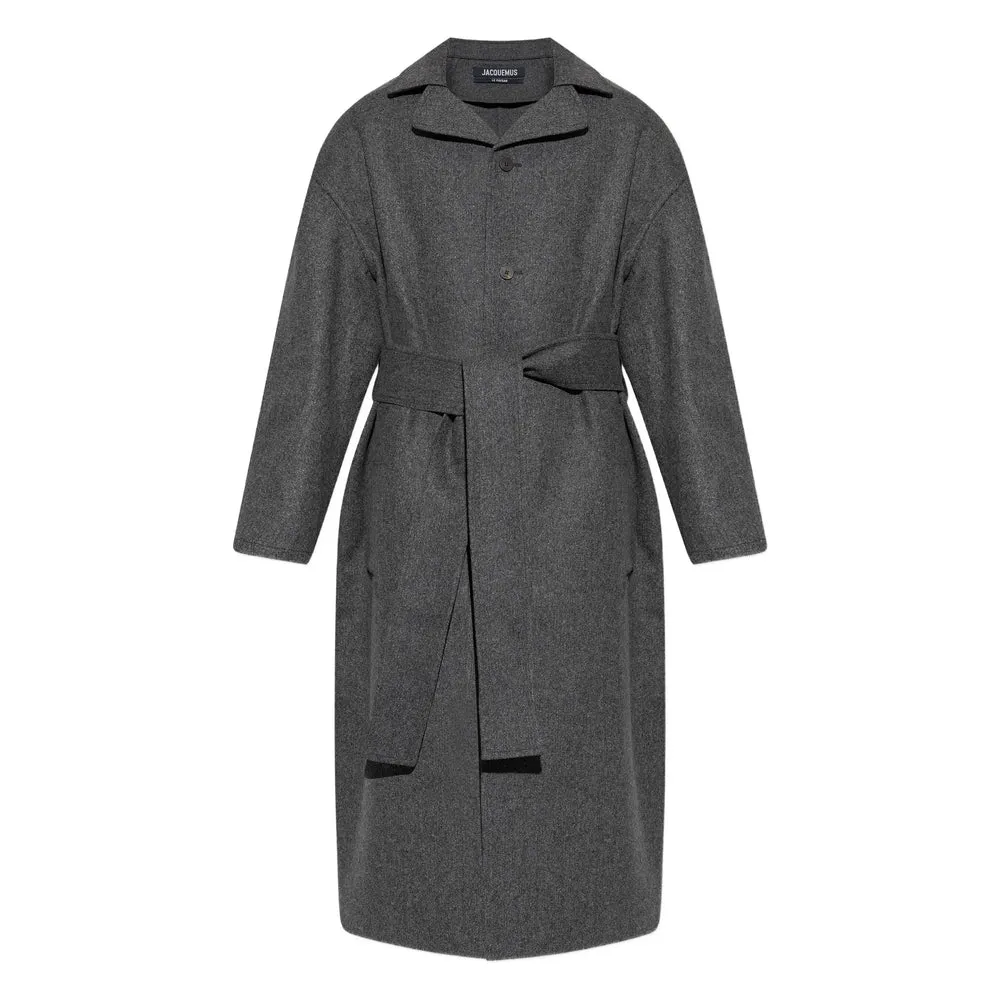 Grey Belted Notch Lapel Coat sold by Lord & Taylor
