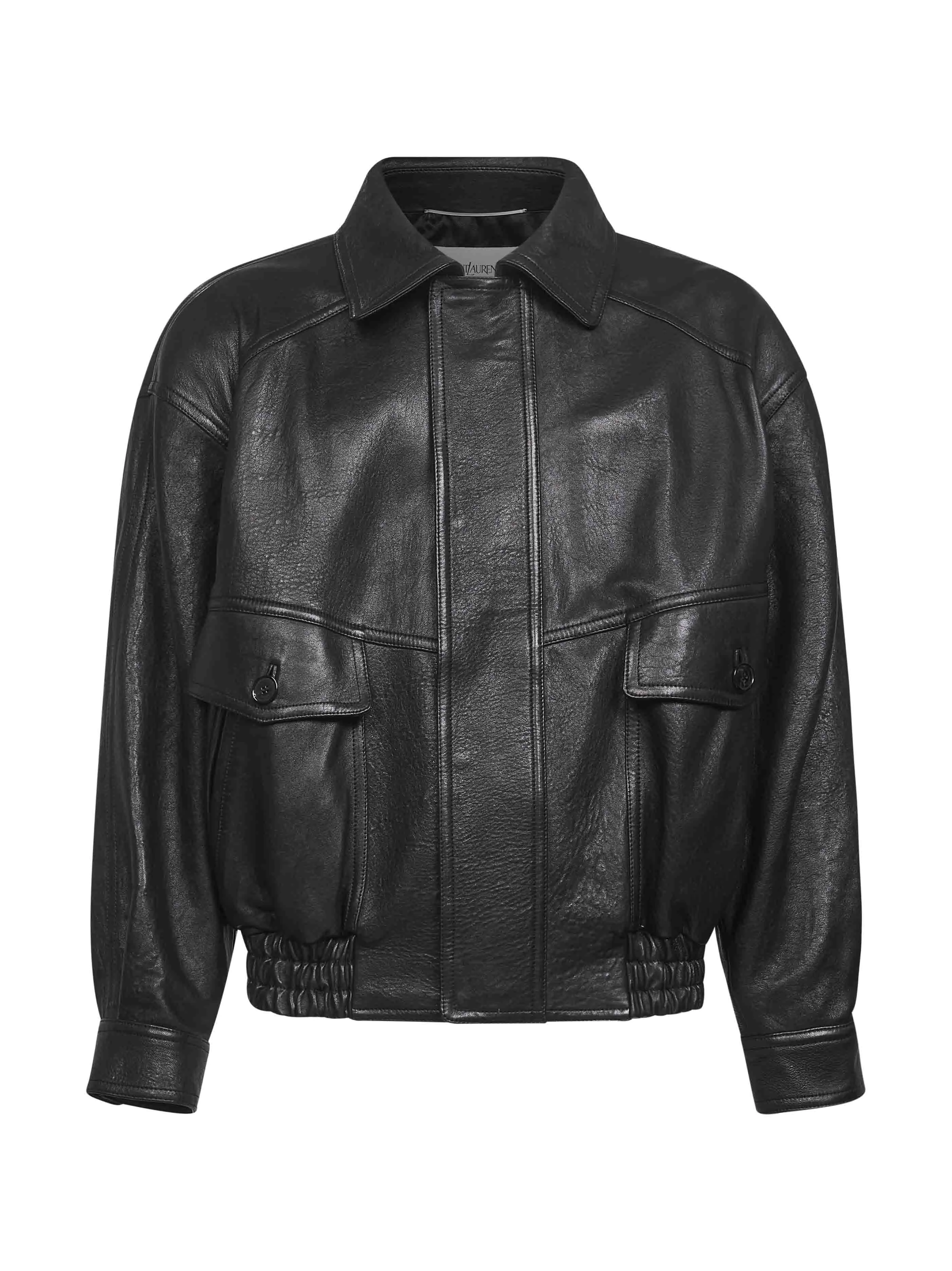 Black Lambskin Bomber Jacket sold by Lord & Taylor