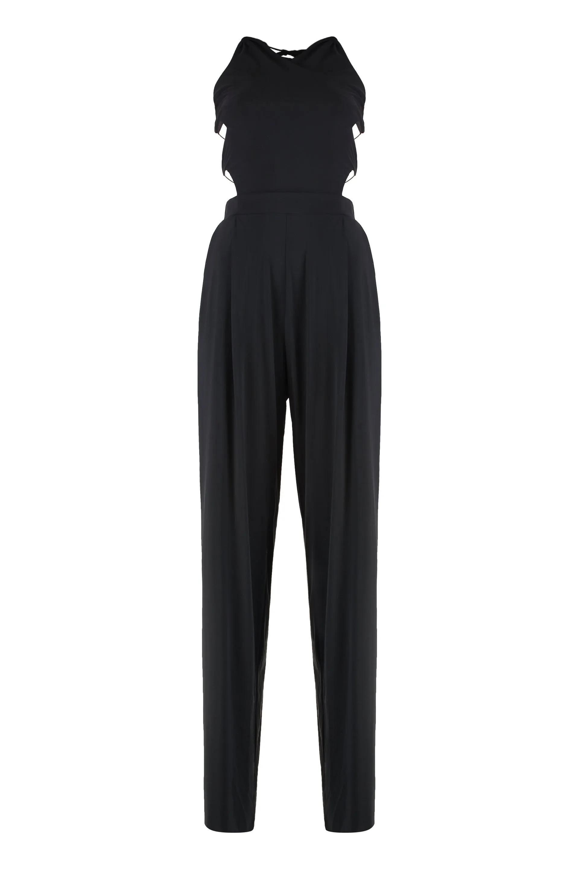 Black Elastic Jersey Open-Back Jumpsuit sold by Lord & Taylor