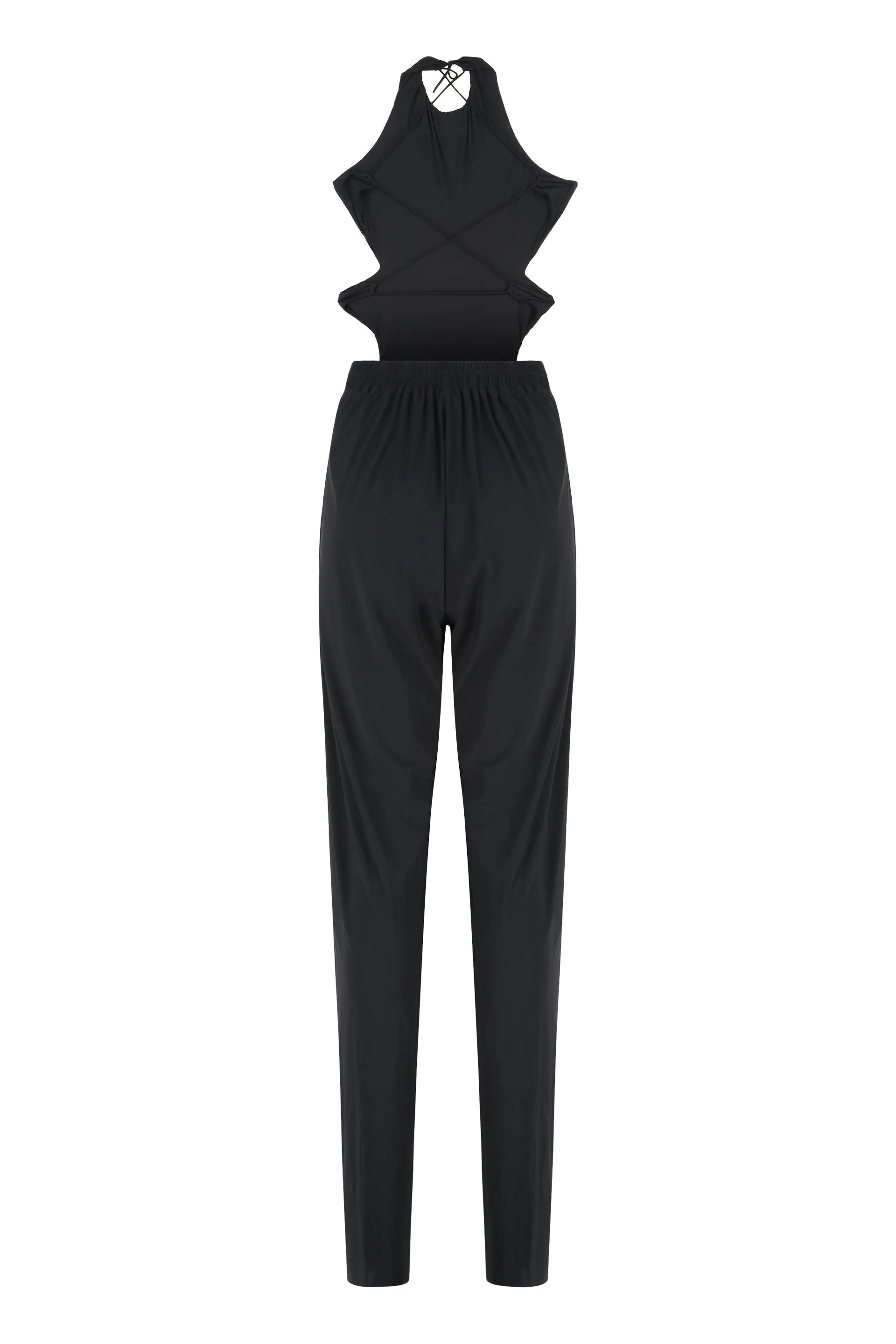 Black Elastic Jersey Open-Back Jumpsuit sold by Lord & Taylor product image thumbnail 2