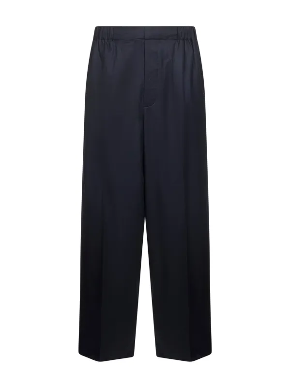 Blue Wool Relaxed Tailored Pants made by Jacquemus