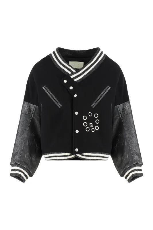Black Cotton Bomber Jacket sold by Lord & Taylor
