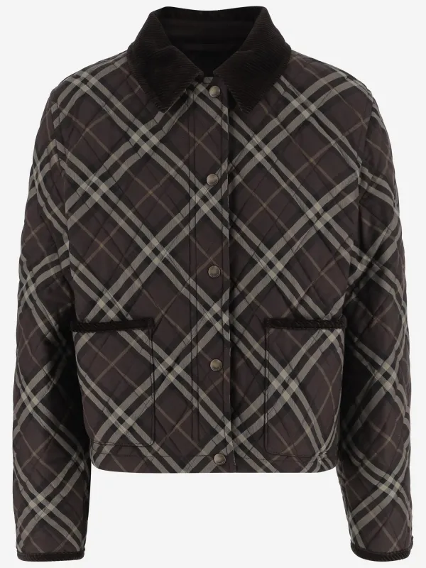 Quilted Cotton Check Jacket made by Burberry