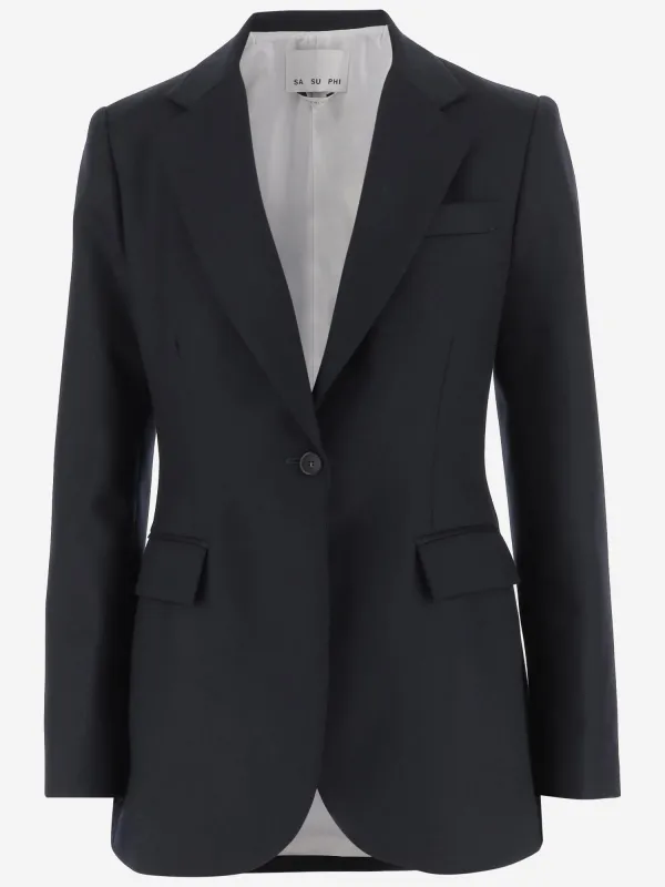Navy Wool Single-Breasted Jacket sold by Lord & Taylor