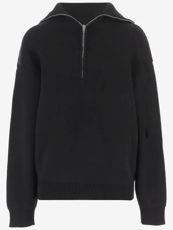 Stretch Cotton High-Neck Zip Sweater sold by Lord & Taylor