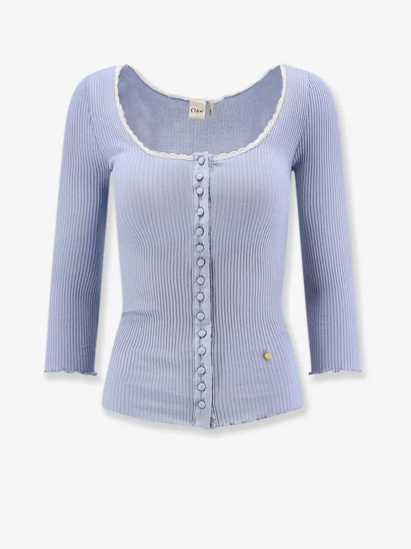 Ribbed Cotton Shirt with Lace Insert sold by Lord & Taylor