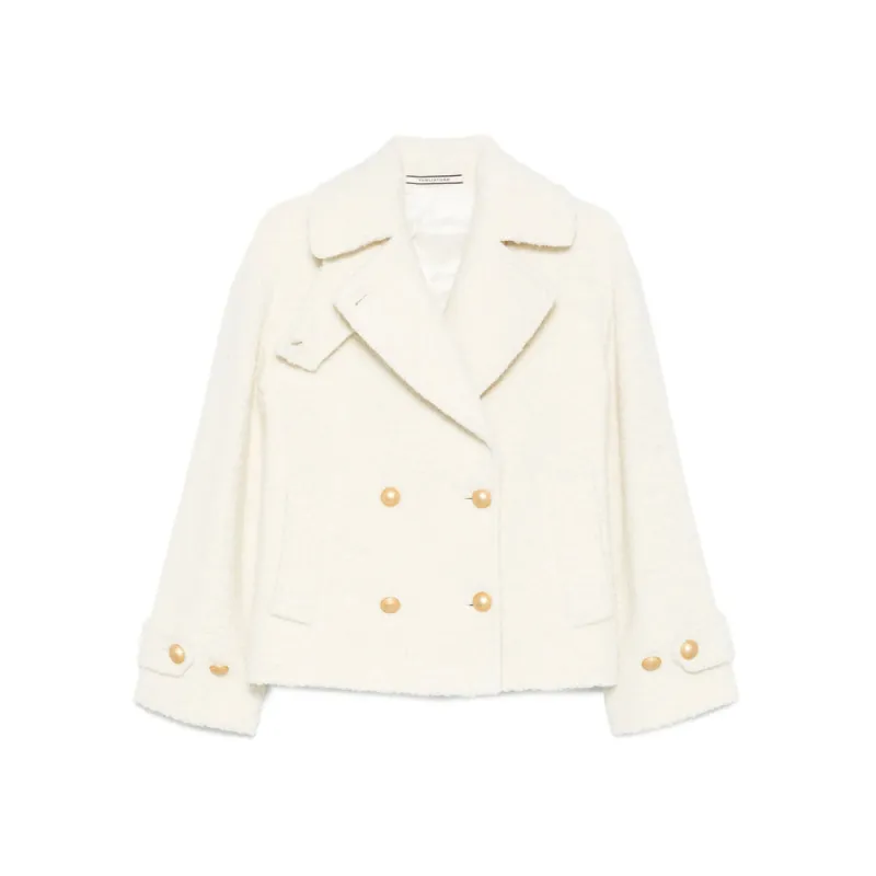 Double-Breasted Off-White Coat made by Tagliatore