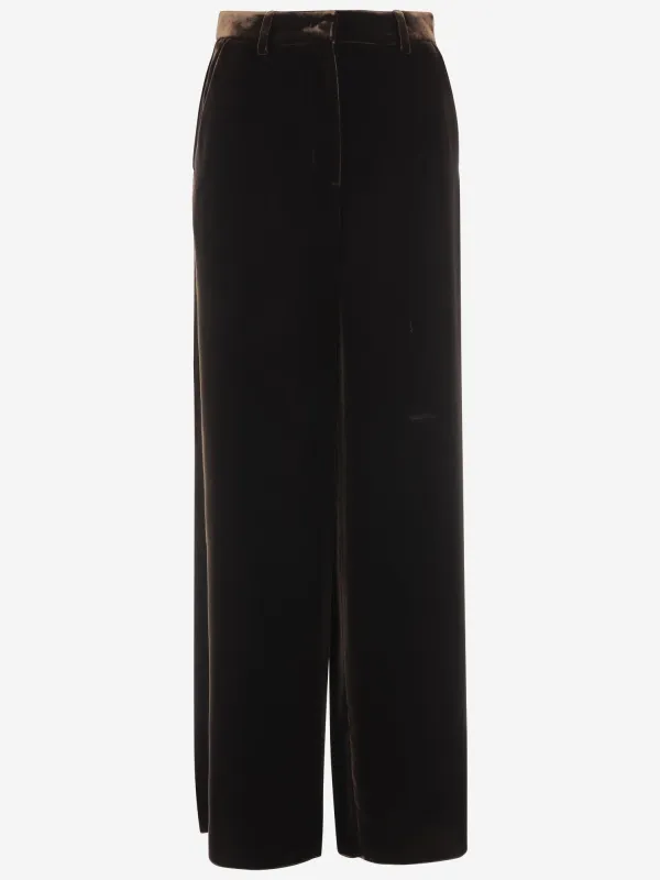 Wide-Leg Viscose and Silk Trousers sold by Lord & Taylor